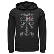 Men's Lost Gods Halloween Skeleton Rib Cage Heart  Adult Pull Over Hoodie