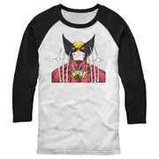 Men's Marvel Wolverine Vintage Snikt  Adult Baseball Tee