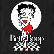 Men's Betty Boop Black and White Checkers Pose  Adult T-Shirt