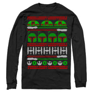 Men's Star Wars Ugly Christmas Boba Fett  Adult Long Sleeve Shirt