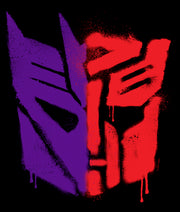 Men's Transformers Split Bot Graffiti Logo  Adult T-Shirt