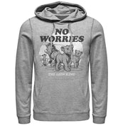 Men's Lion King No Worries Cartoon  Adult Pull Over Hoodie