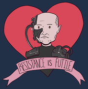 Men's Star Trek: The Next Generation Valentine's Cartoon Borg Picard Heart Resistance Is Futile  Adult Long Sleeve Shirt