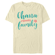 Men's Lilo & Stitch Blue and Red Ohana means Family  Adult T-Shirt