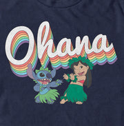 Men's Lilo & Stitch Rainbow Ohana Hula Dance  Adult T-Shirt