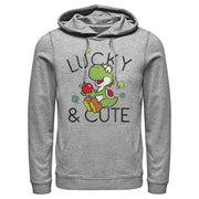 Men's Nintendo Super Mario Yoshi St. Patrick's Lucky and Cute  Adult Pull Over Hoodie