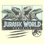 Men's Jurassic World: Dominion Velociraptor Vintage Panel Scratch  Adult T-Shirt