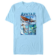 Men's Avatar: The Way of Water Watercolor Air and Sea Creatures Logo  Adult T-Shirt