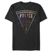 Men's Stranger Things Hawkins Police Rat Crest  Adult T-Shirt