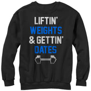 Men's CHIN UP Lifting Weights Getting Dates  Adult Sweatshirt