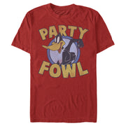 Men's Looney Tunes Daffy Duck Party Fowl  Adult T-Shirt