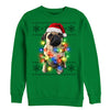 Women's Lost Gods Ugly Christmas Pug Lights  Adult Sweatshirt