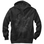 Men's Star Wars Millennium Falcon Outline  Adult Pull Over Hoodie