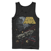 Men's Star Wars Millennium Falcon Battle  Adult Tank Top