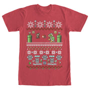 Men's Nintendo Mario and Bowser Ugly Christmas Sweater  Adult T-Shirt