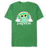 Men's Star Wars: The Mandalorian Grogu St. Patrick's Day Rainbow Lucky and Cute  Adult T-Shirt