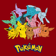 Men's Pokemon Pikachu and Eeveelutions Logo  Adult T-Shirt