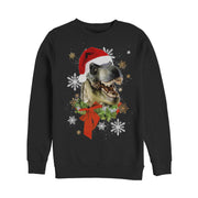 Men's Lost Gods Ugly Christmas Festive T Rex Santa  Adult Sweatshirt