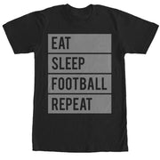 Men's CHIN UP Eat Sleep Football Repeat  Adult T-Shirt