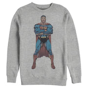 Men's Superman Bold Hero Pose  Adult Sweatshirt