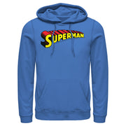 Men's Superman Classic Text Logo  Adult Pull Over Hoodie