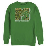 Men's MTV Cheetah Print Logo  Adult Sweatshirt