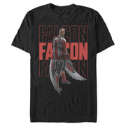 Men's Marvel The Falcon and the Winter Soldier Falcon Repeating  Adult T-Shirt