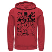 Men's Justice League Vintage Hero Panels  Adult Pull Over Hoodie