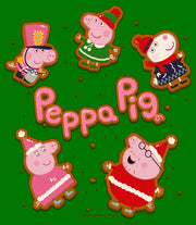 Men's Peppa Pig Christmas Gingerbread Cookie Characters  Adult T-Shirt