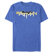 Men's Batman Logo Messy Text  Adult T-Shirt