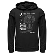 Men's Star Trek: The Next Generation Enterprise Galaxy Class NCC-1701-D Schematics  Adult Pull Over Hoodie