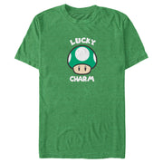 Men's Nintendo Super Mario St. Patrick's Day Extra Life Mushroom Lucky Charm  Adult T-Shirt