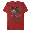 Men's Marvel Iron Man 16th Birthday Action Pose  Adult T-Shirt