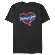 Men's Britney Spears Jean Neon Heart  Adult T-Shirt