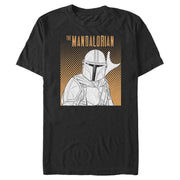 Men's Star Wars: The Mandalorian Mando Line Art  Adult T-Shirt