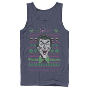 Men's Batman Ugly Christmas Joker Laugh  Adult Tank Top