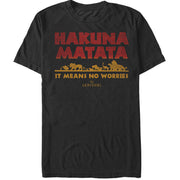 Men's Lion King No Worries Silhouettes  Adult T-Shirt