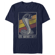 Men's Shelby Cobra Distressed Retro Striped Logo  Adult T-Shirt