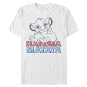 Men's Lion King Simba Hakuna Matata Stars and Stripes  Adult T-Shirt