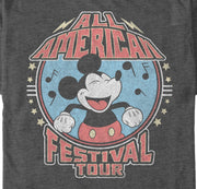 Men's Mickey & Friends All American Festival Tour  Adult T-Shirt