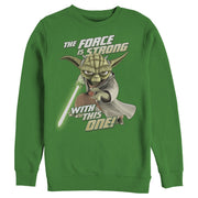 Men's Star Wars: The Clone Wars Yoda Force Is Strong  Adult Sweatshirt