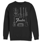 Men's Fender Guitar Chart  Adult Sweatshirt