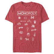 Men's Monopoly Favorite Board Game Icons  Adult T-Shirt