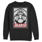 Men's Nintendo Mario Close Up  Adult Sweatshirt