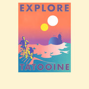 Men's Star Wars Explore Tatooine Travel Poster  Adult T-Shirt