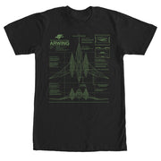 Men's Nintendo Star Fox Arwing Schematics  Adult T-Shirt