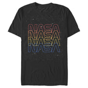 Men's NASA Neon Space Logo Color Fade  Adult T-Shirt