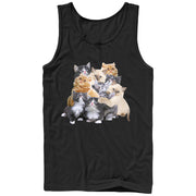 Men's Lost Gods Cute Kitten Group Hug  Adult Tank Top