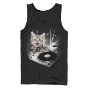 Men's Lost Gods DJ Space Kitten  Adult Tank Top