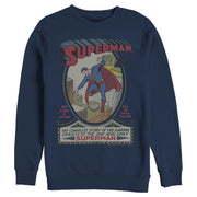 Men's Superman Vintage Daring Exploits Cover  Adult Sweatshirt